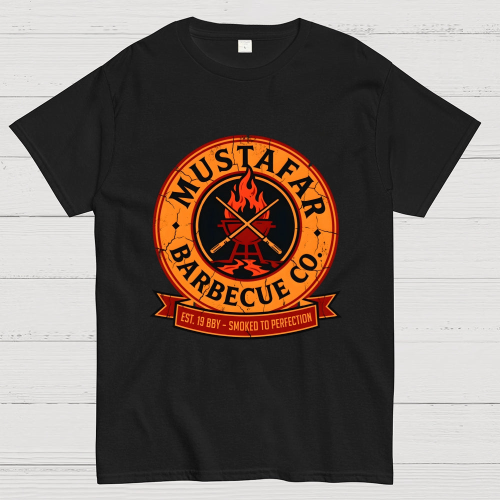 Mustafar Barbecue Co EST. 19 BBY Smoked to Perfection art print  T-Shirt