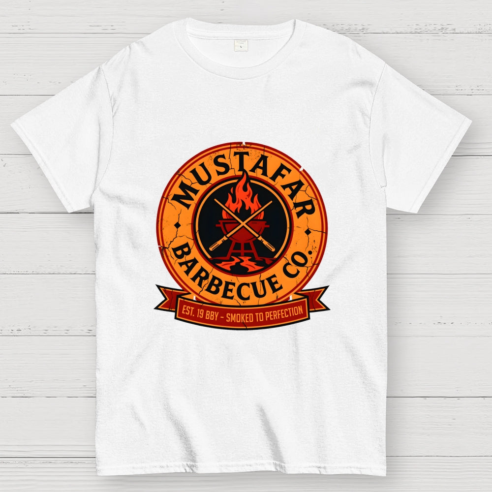 Mustafar Barbecue Co EST. 19 BBY Smoked to Perfection art print  T-Shirt