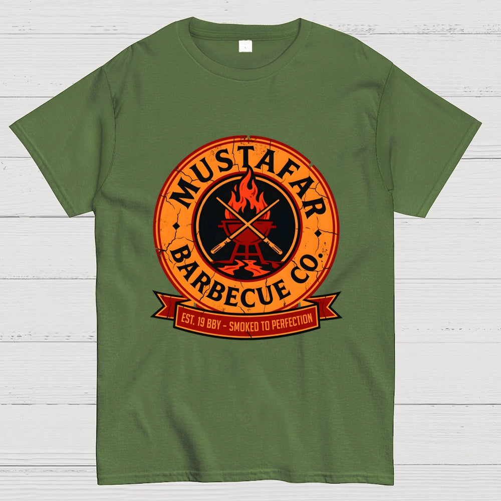 Mustafar Barbecue Co EST. 19 BBY Smoked to Perfection art print  T-Shirt