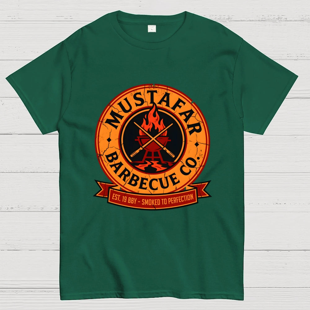 Mustafar Barbecue Co EST. 19 BBY Smoked to Perfection art print  T-Shirt