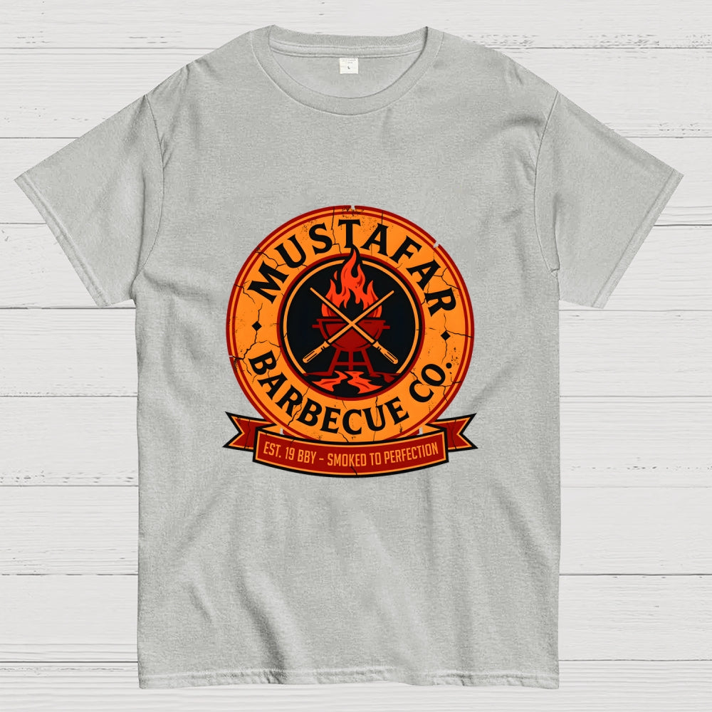 Mustafar Barbecue Co EST. 19 BBY Smoked to Perfection art print  T-Shirt
