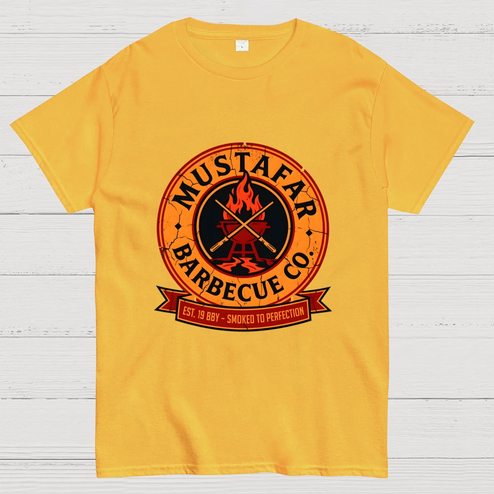 Mustafar Barbecue Co EST. 19 BBY Smoked to Perfection art print  T-Shirt