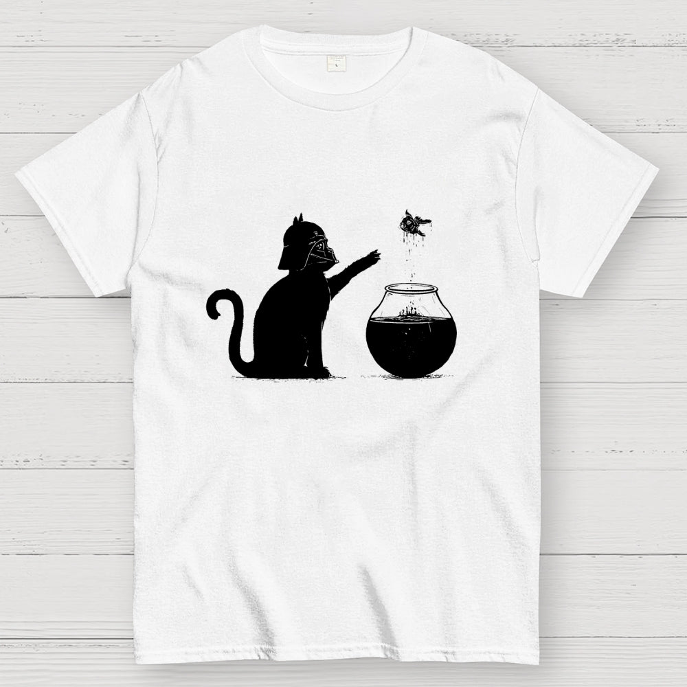 Darth Cat and Fish Funny  T-Shirt