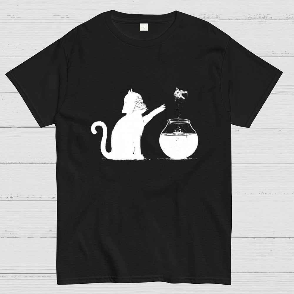 Darth Cat and Fish Funny  T-Shirt