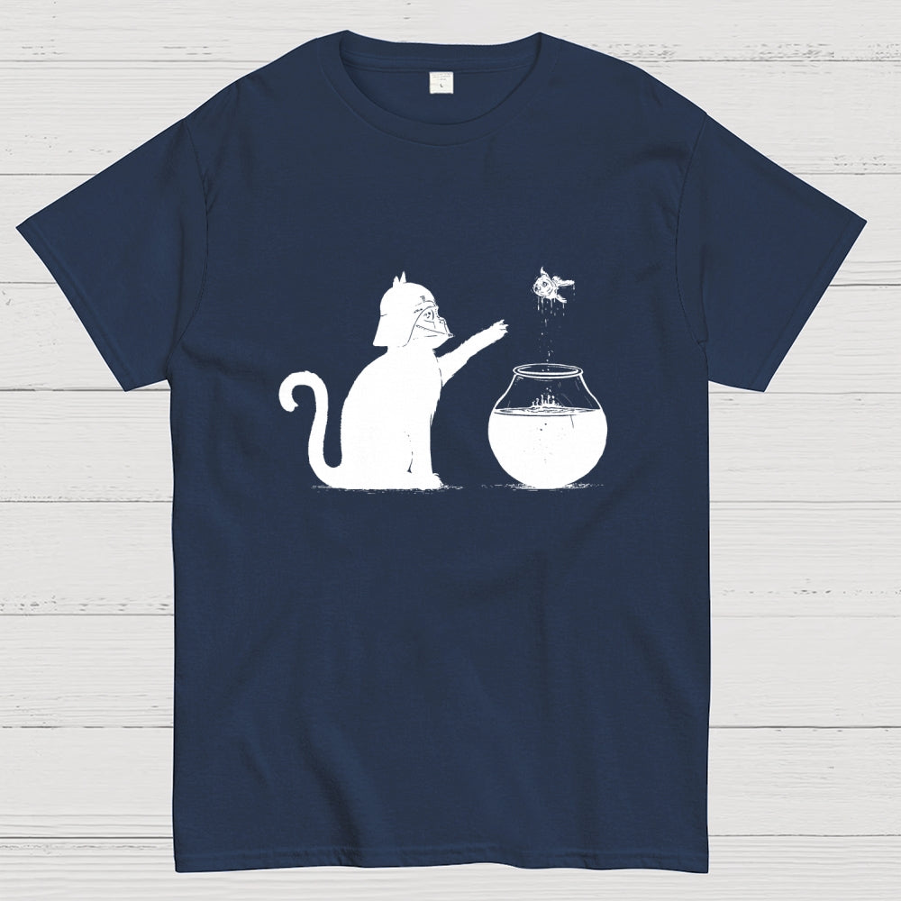 Darth Cat and Fish Funny  T-Shirt