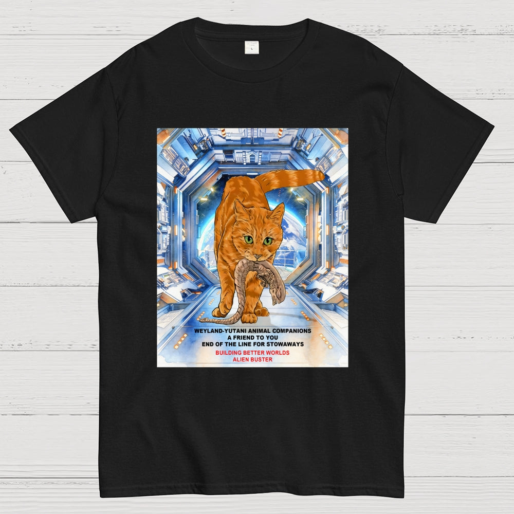 Alien Buster - Ginger Cat Building Better Worlds  T-Shirt