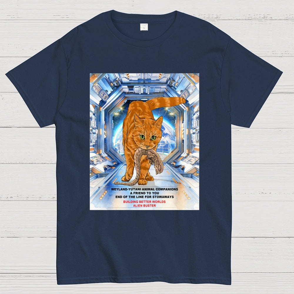 Alien Buster - Ginger Cat Building Better Worlds  T-Shirt