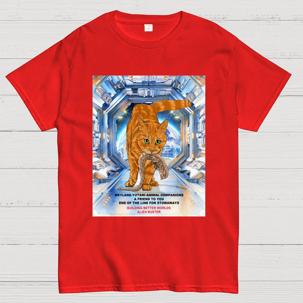 Alien Buster - Ginger Cat Building Better Worlds  T-Shirt