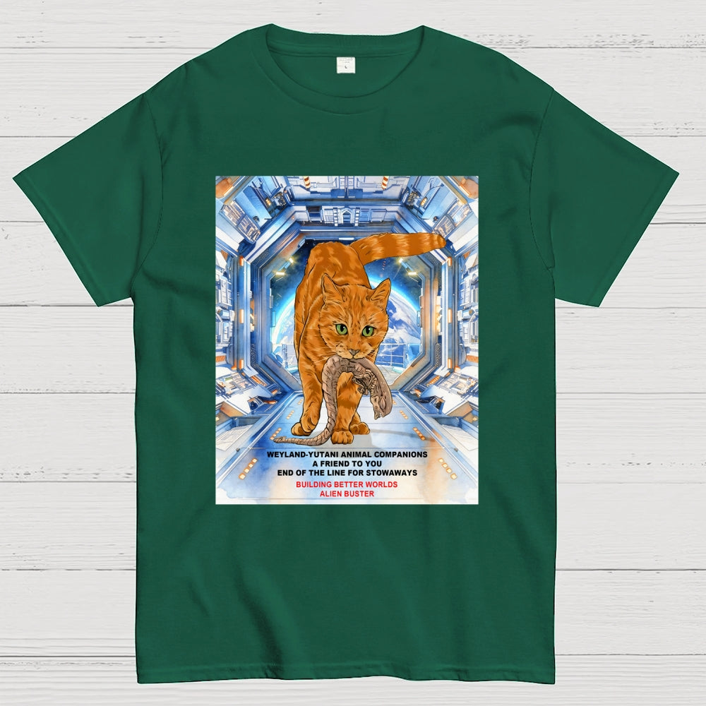 Alien Buster - Ginger Cat Building Better Worlds  T-Shirt