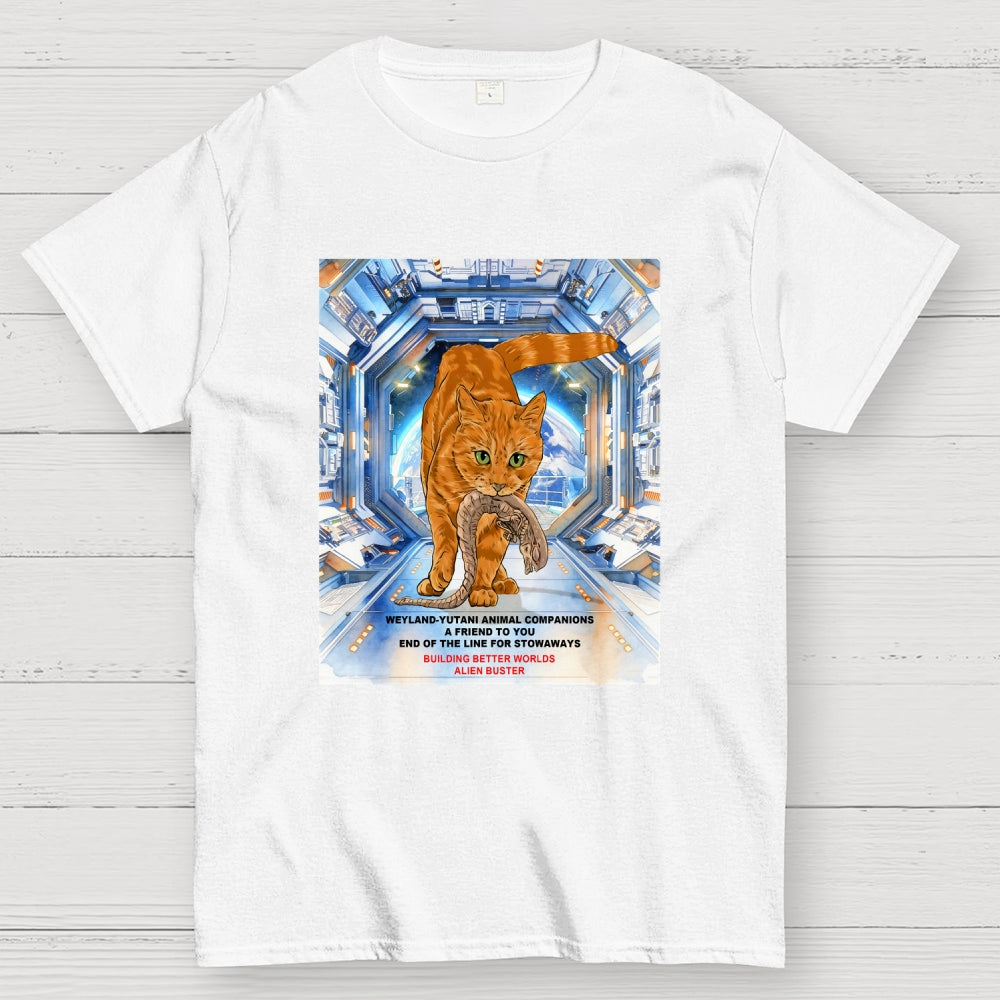 Alien Buster - Ginger Cat Building Better Worlds  T-Shirt
