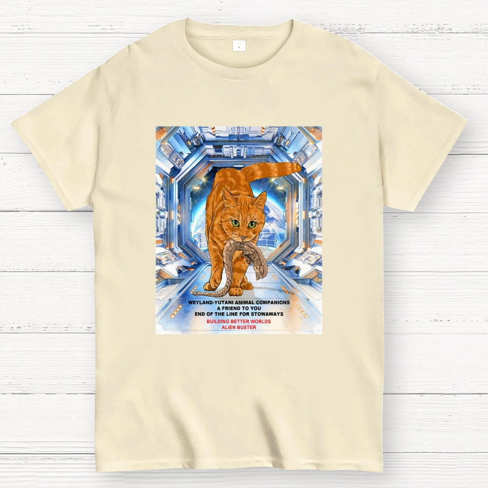 Alien Buster - Ginger Cat Building Better Worlds  T-Shirt