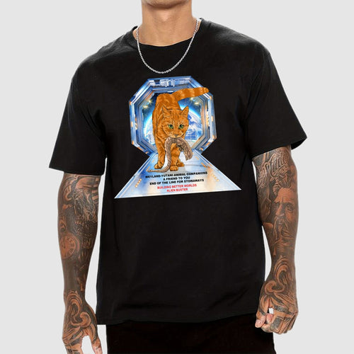 Alien Buster Ginger Cat - Building Better Worlds  T-Shirt
