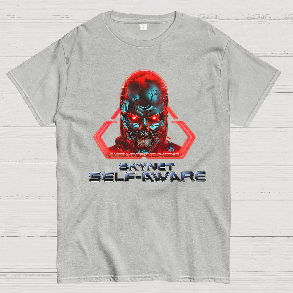 Skynet Self-Aware  Cotton T-Shirt
