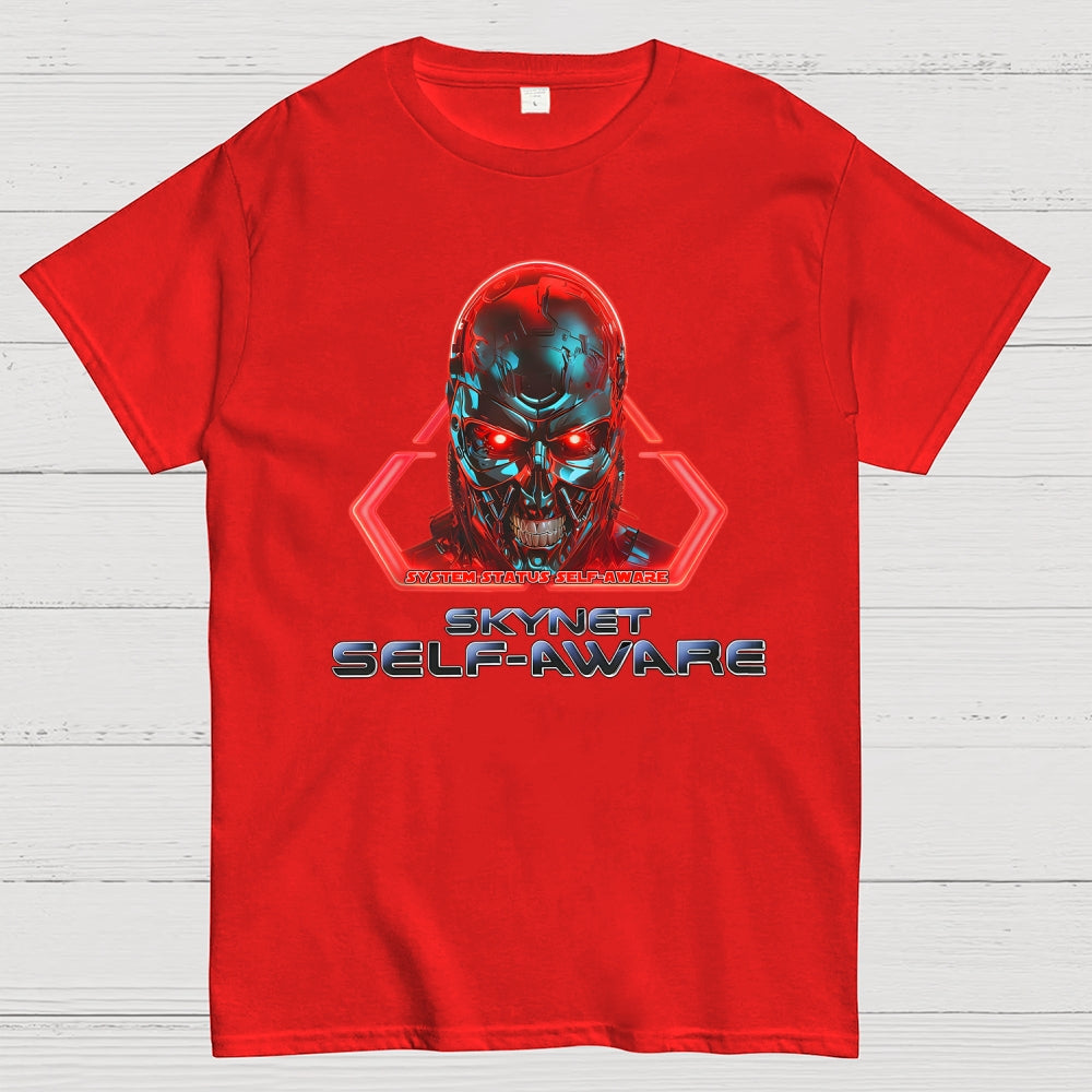 Skynet Self-Aware  Cotton T-Shirt