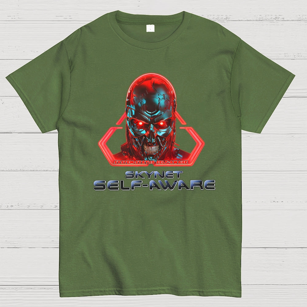 Skynet Self-Aware  Cotton T-Shirt