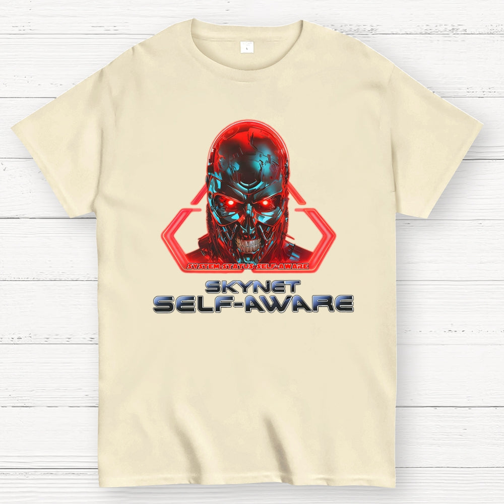 Skynet Self-Aware  Cotton T-Shirt