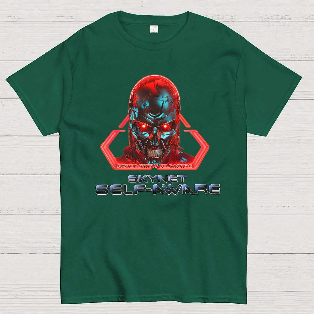 Skynet Self-Aware  Cotton T-Shirt