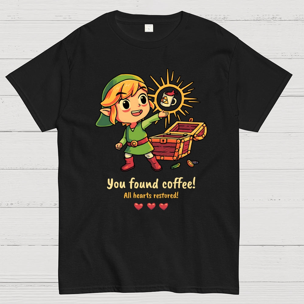You Found Coffee All Hearts Restored  Funny Gaming  T-Shirt