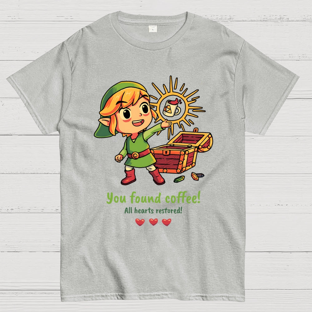 You Found Coffee All Hearts Restored  Funny Gaming  T-Shirt