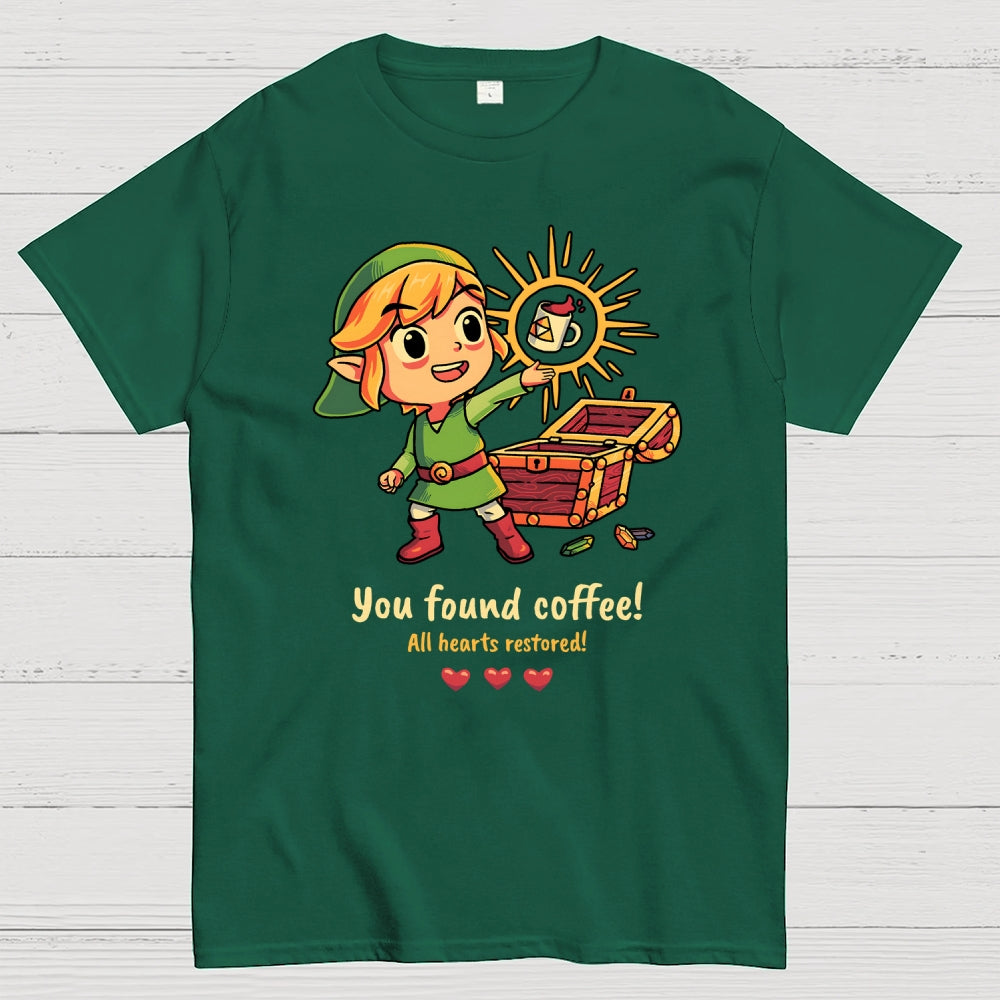 You Found Coffee All Hearts Restored  Funny Gaming  T-Shirt