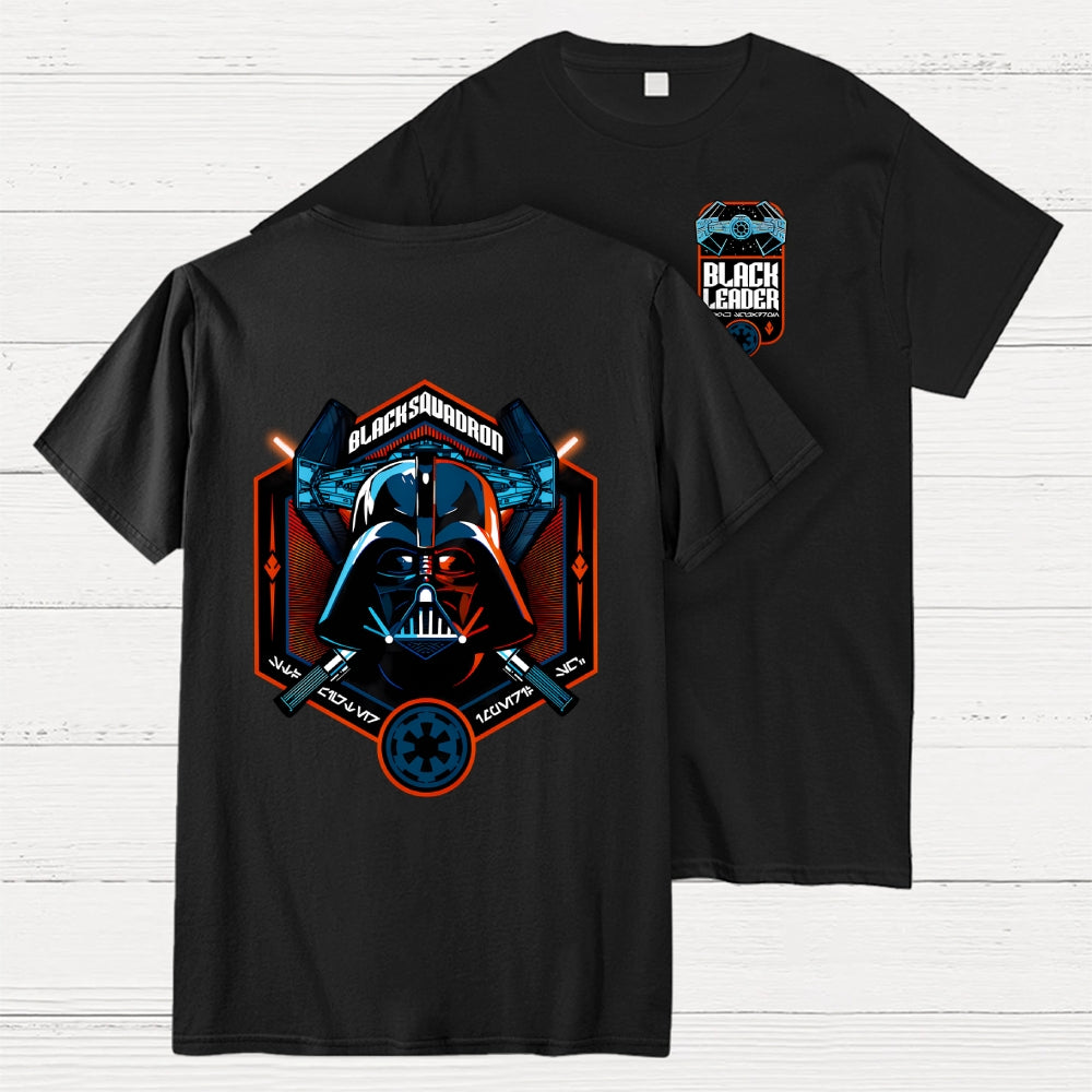 Black Squadron Front And Back Printing  T-Shirt