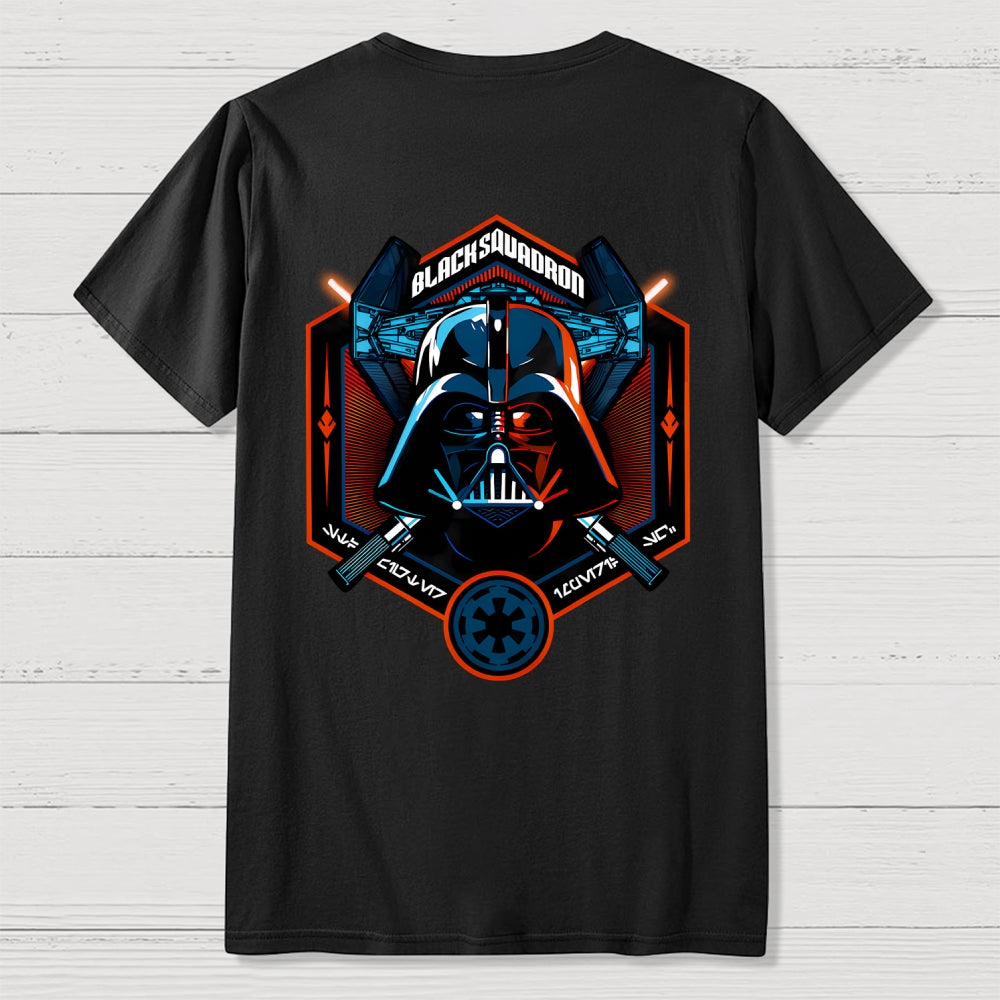 Black Squadron Front And Back Printing  T-Shirt