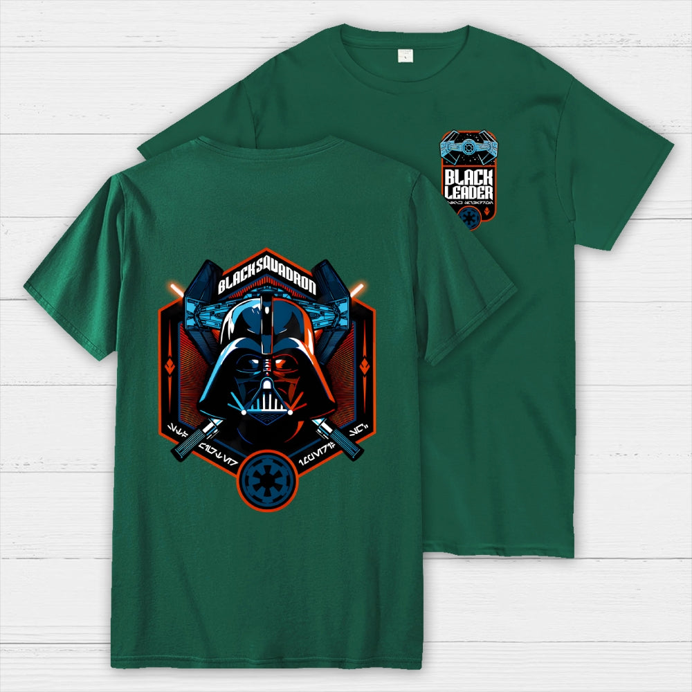 Black Squadron Front And Back Printing  T-Shirt