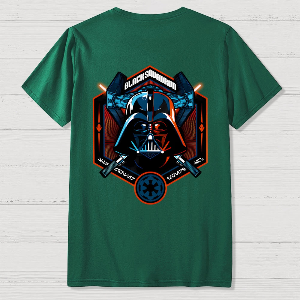 Black Squadron Front And Back Printing  T-Shirt