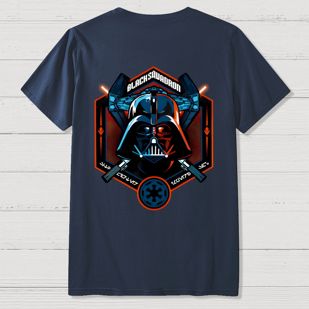 Black Squadron Front And Back Printing  T-Shirt