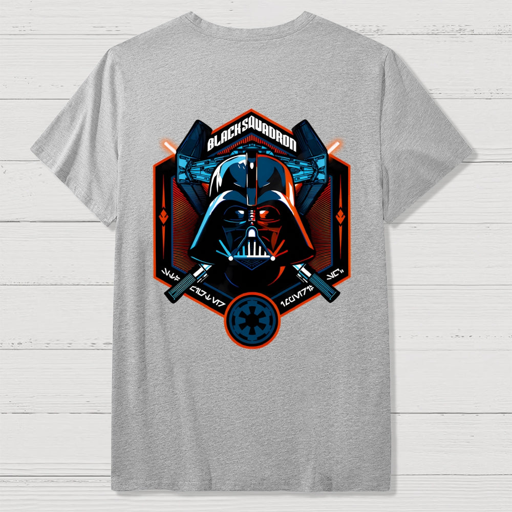 Black Squadron Front And Back Printing  T-Shirt