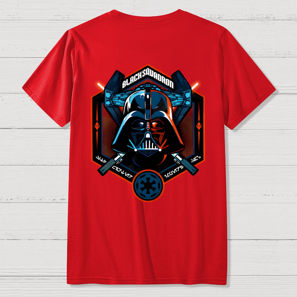 Black Squadron Front And Back Printing  T-Shirt
