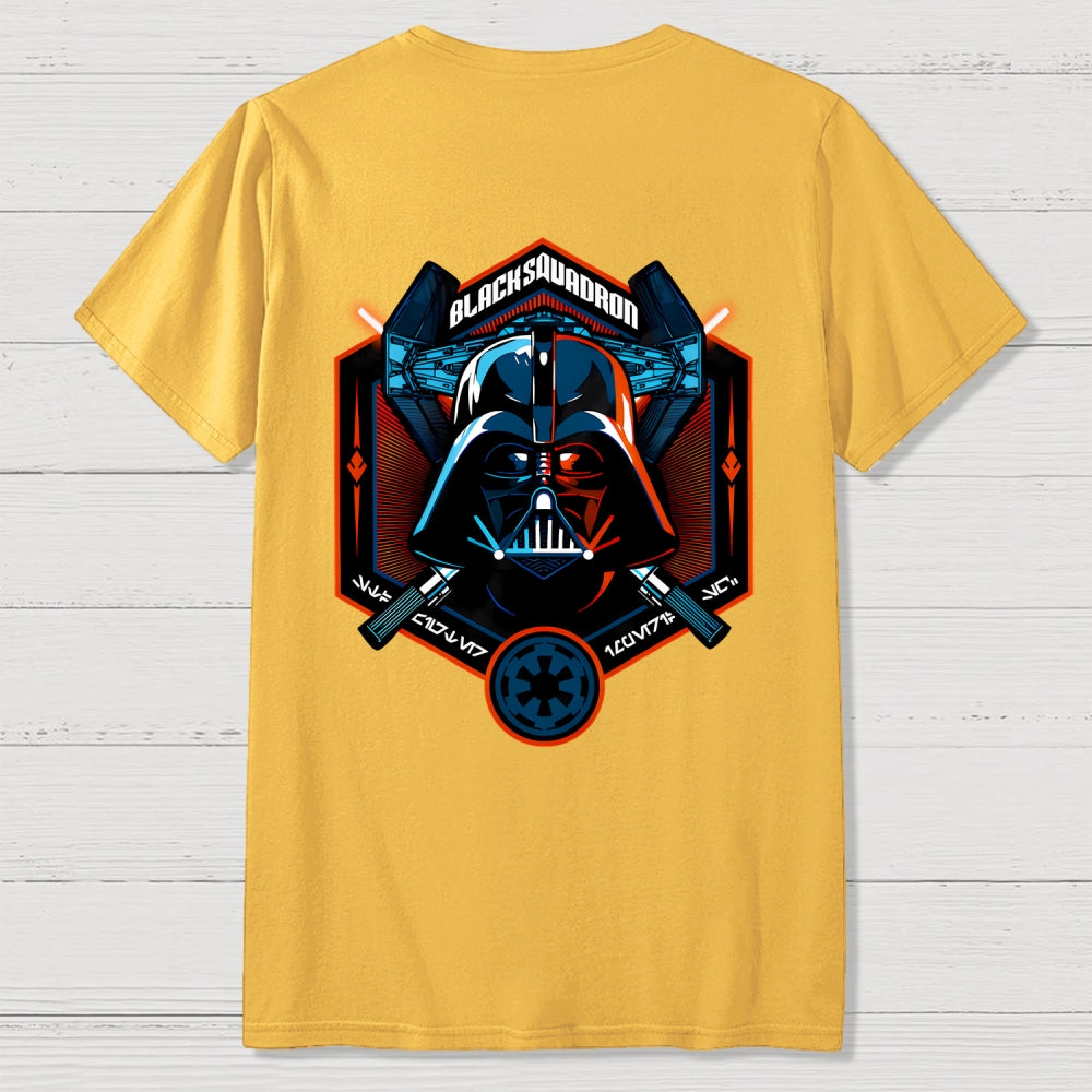 Black Squadron Front And Back Printing  T-Shirt