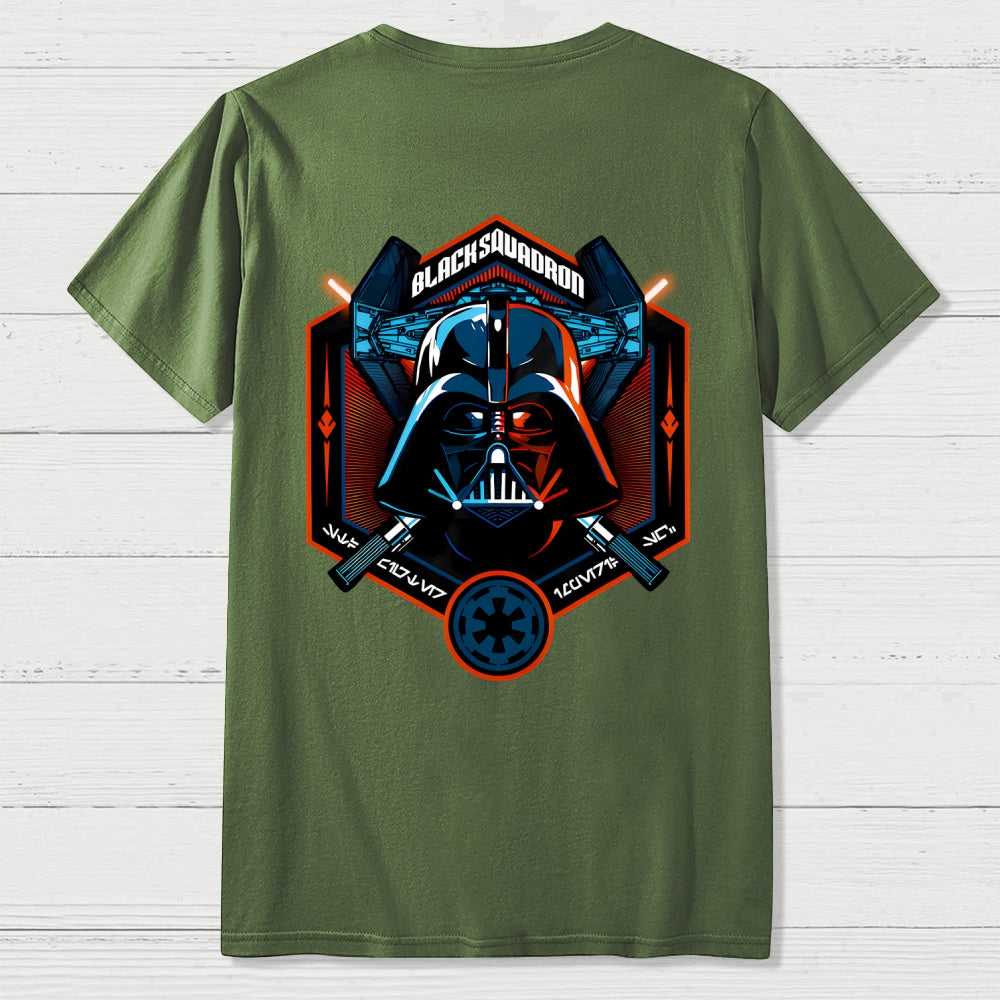 Black Squadron Front And Back Printing  T-Shirt