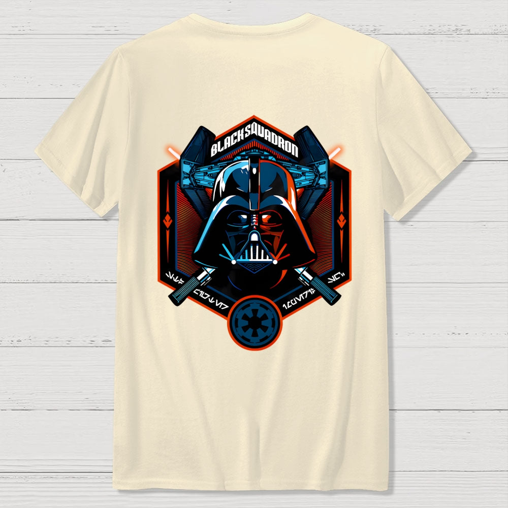 Black Squadron Front And Back Printing  T-Shirt