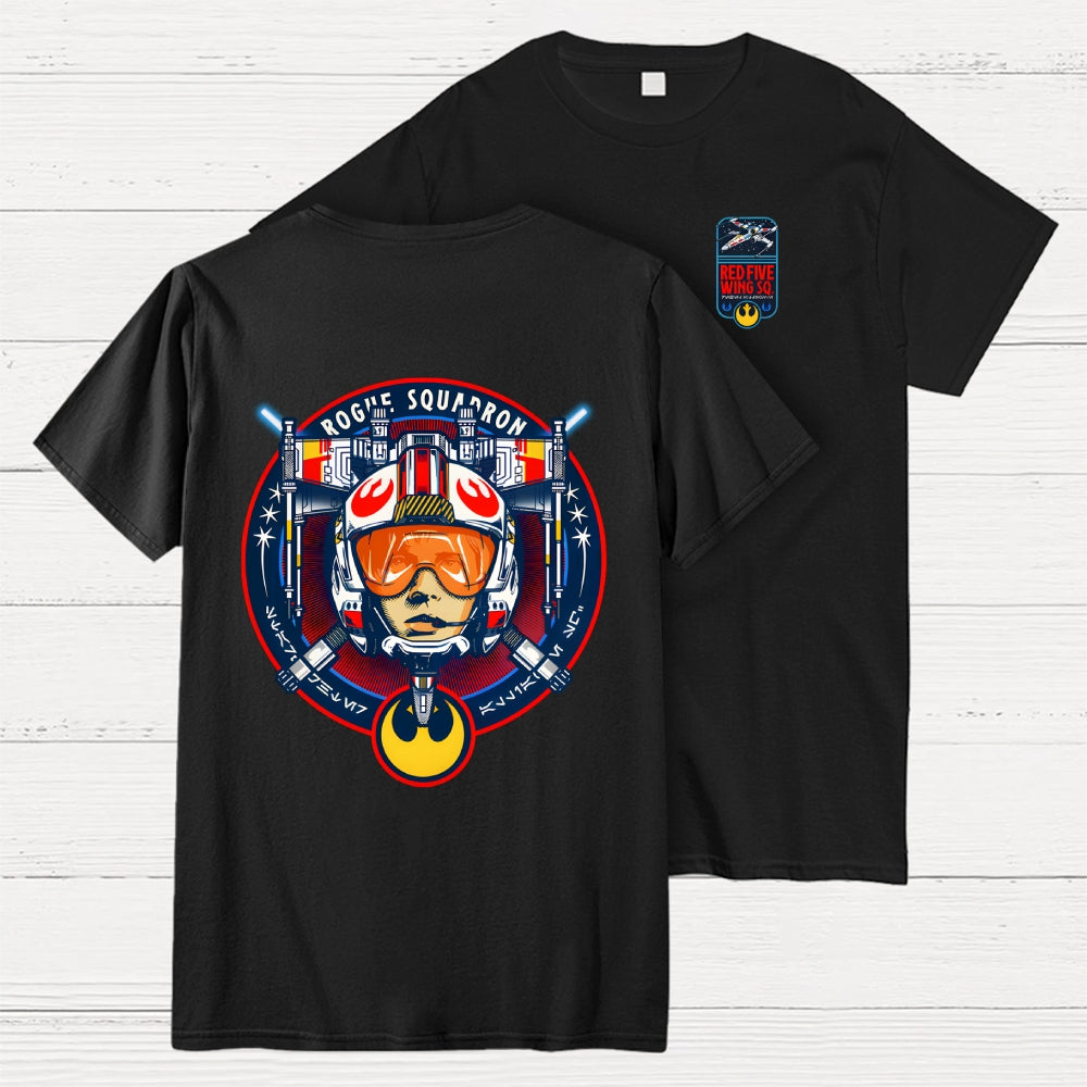 Red Five Front And Back Printing  T-Shirt