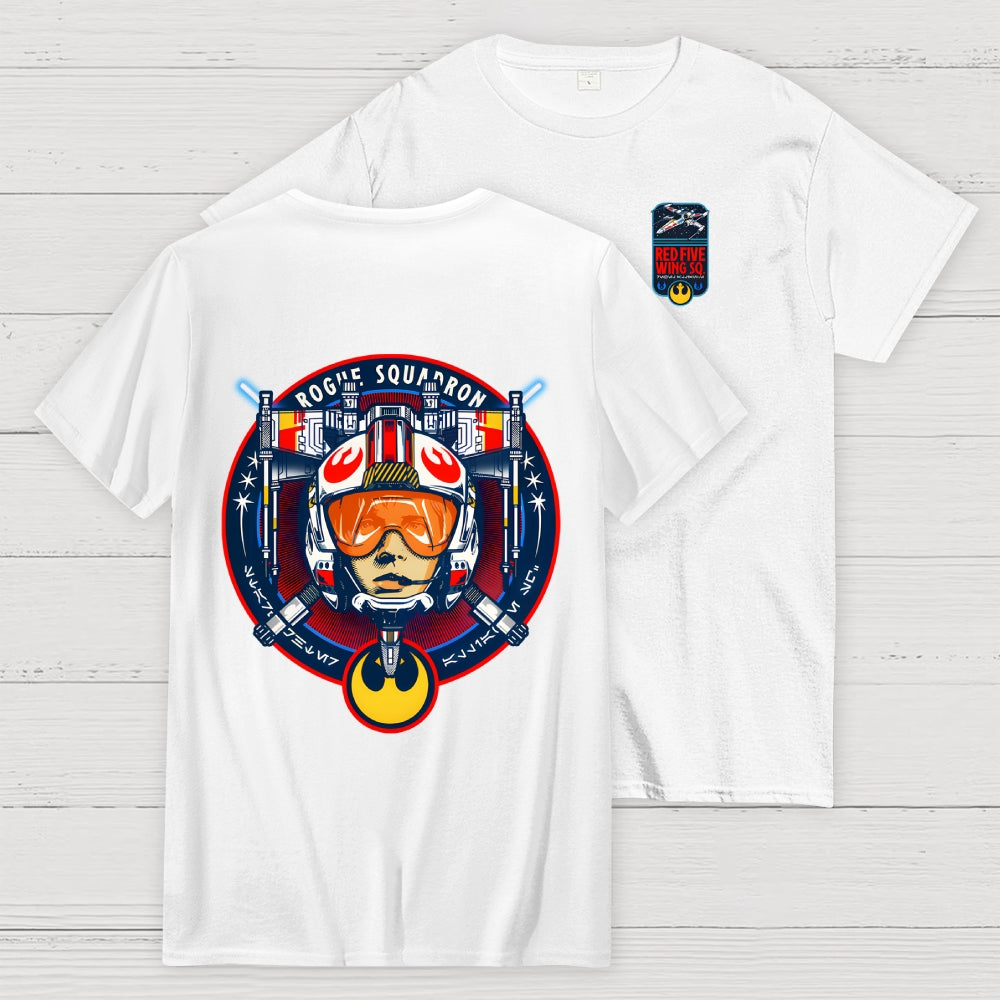 Red Five Front And Back Printing  T-Shirt