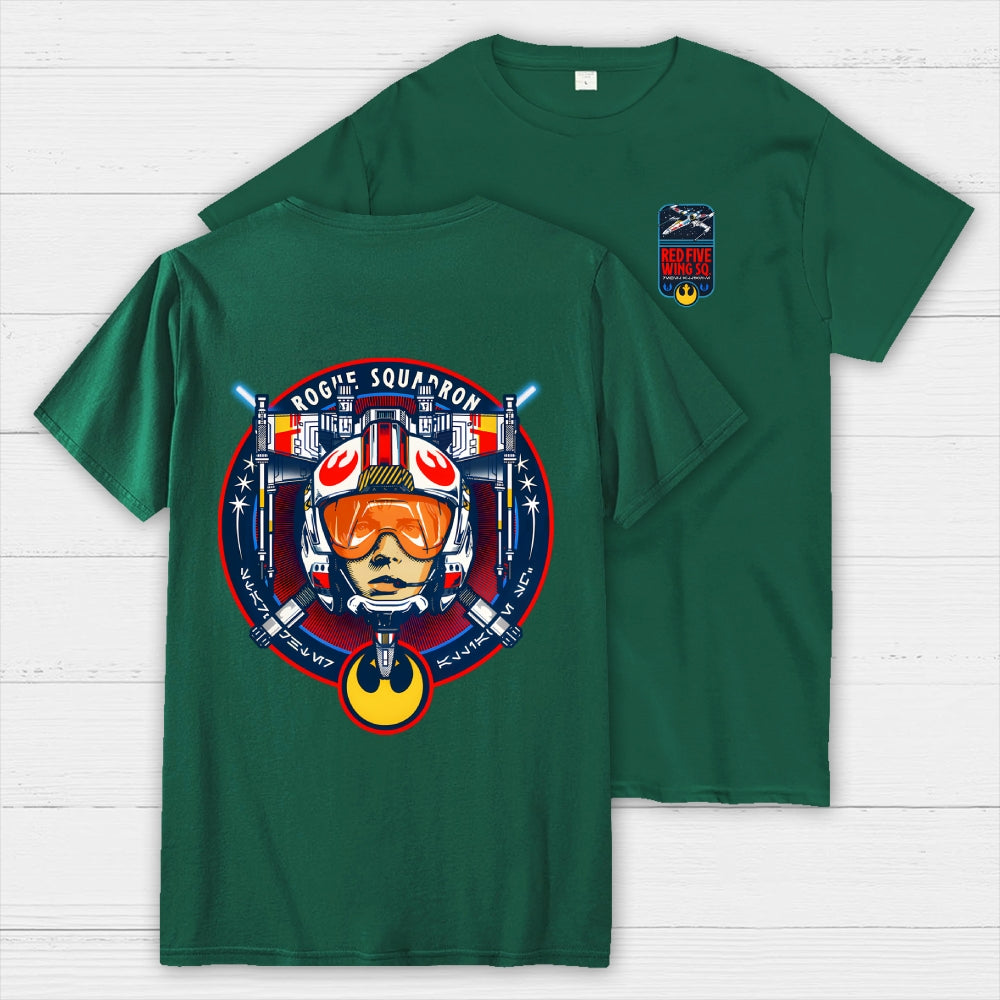 Red Five Front And Back Printing  T-Shirt