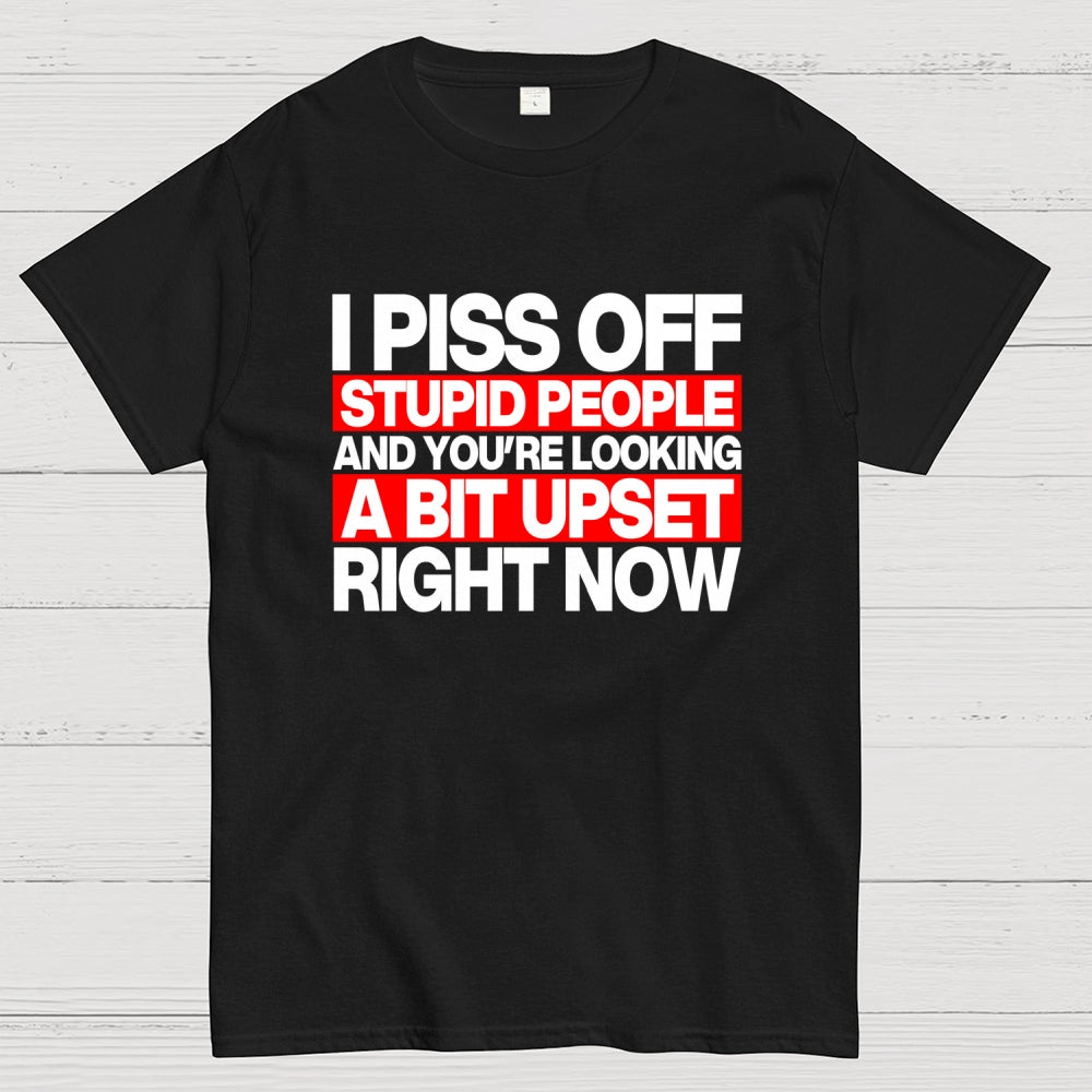 I piss off stupid people and you're looking a bit upset right now  T-Shirt