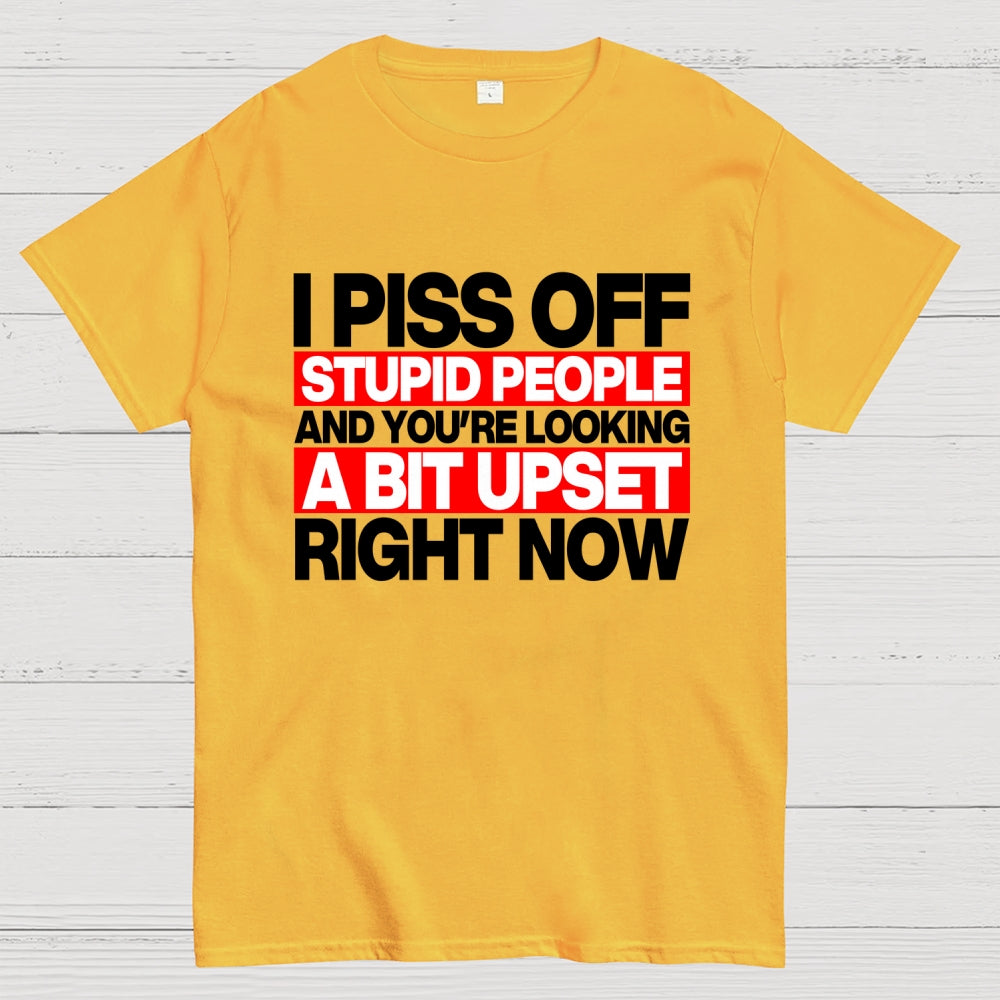 I piss off stupid people and you're looking a bit upset right now  T-Shirt