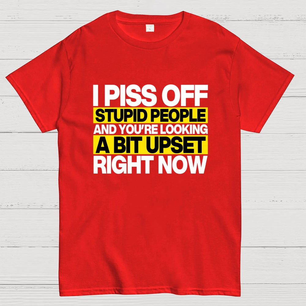 I piss off stupid people and you're looking a bit upset right now  T-Shirt