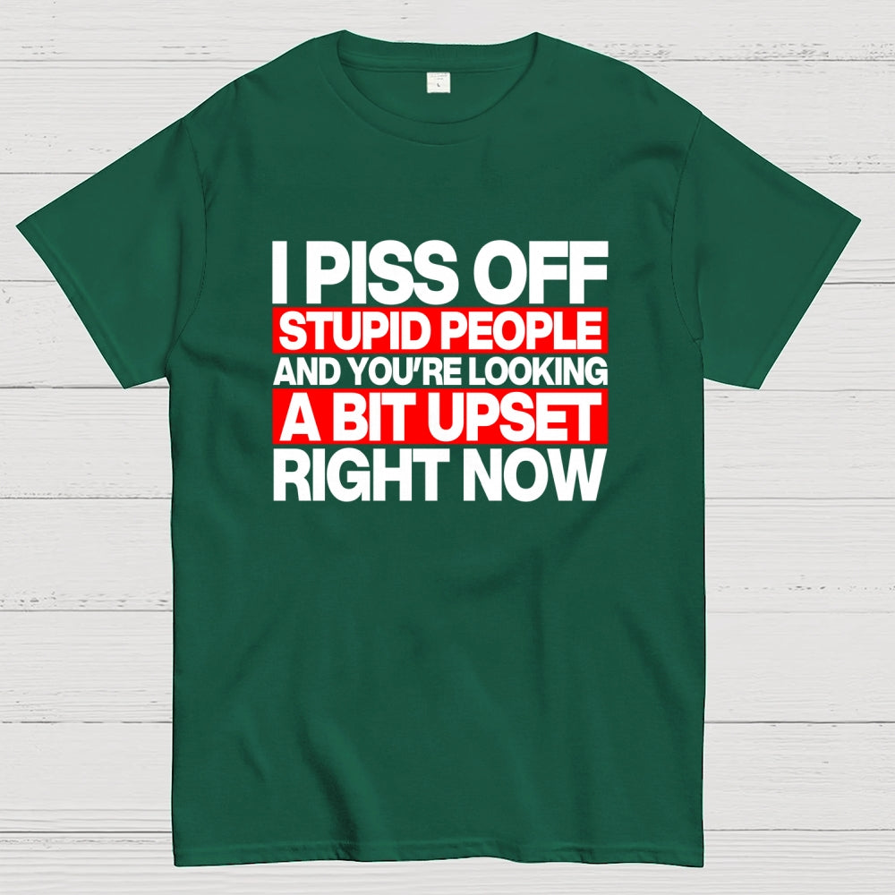 I piss off stupid people and you're looking a bit upset right now  T-Shirt