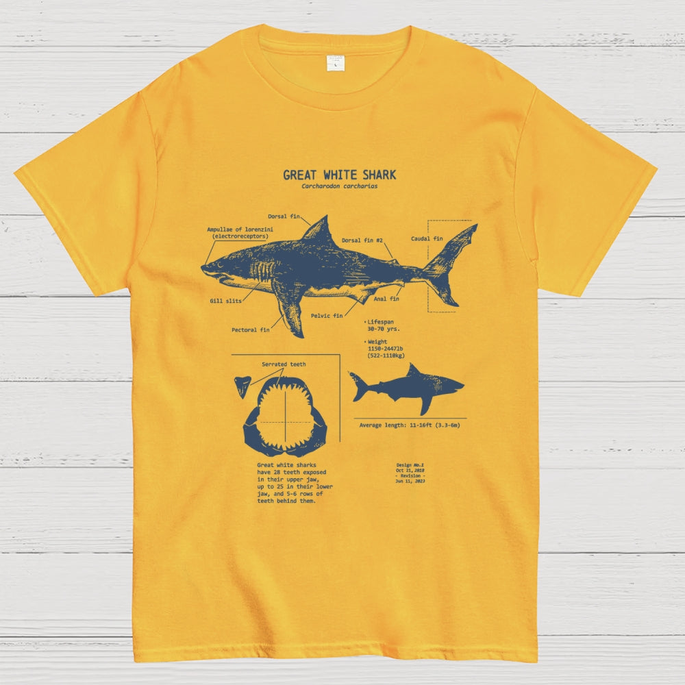 Great White Shark Anatomy  T-Shirt
