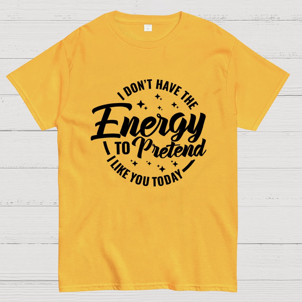 I Don't Have the Energy to Pretend I Like You Today  T-Shirt