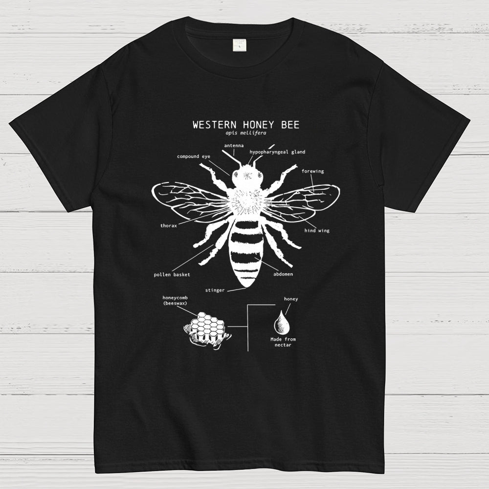 Hand-drawn anatomical diagram of bees  T-Shirt