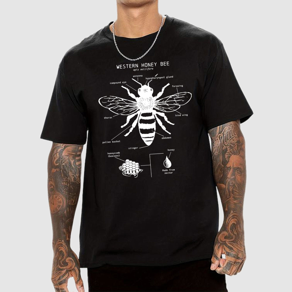 Hand-drawn anatomical diagram of bees  T-Shirt