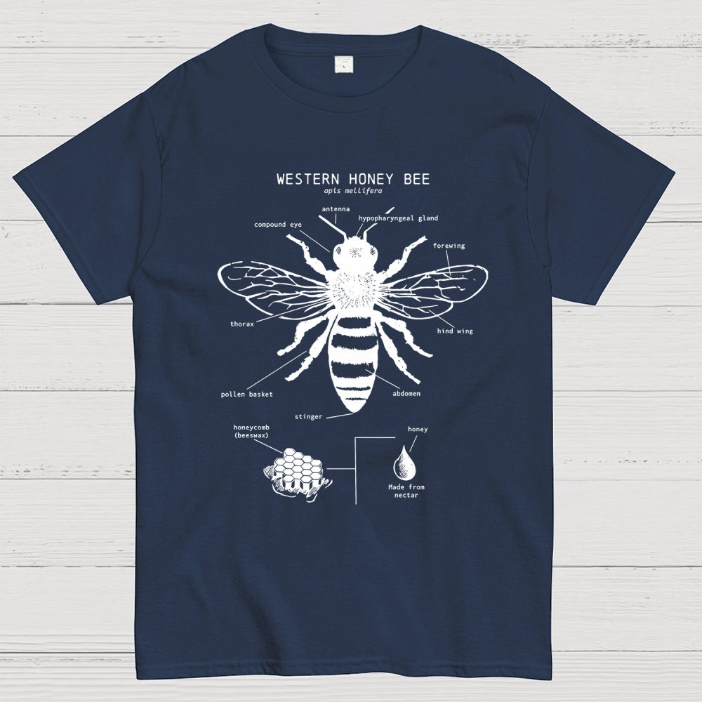 Hand-drawn anatomical diagram of bees  T-Shirt