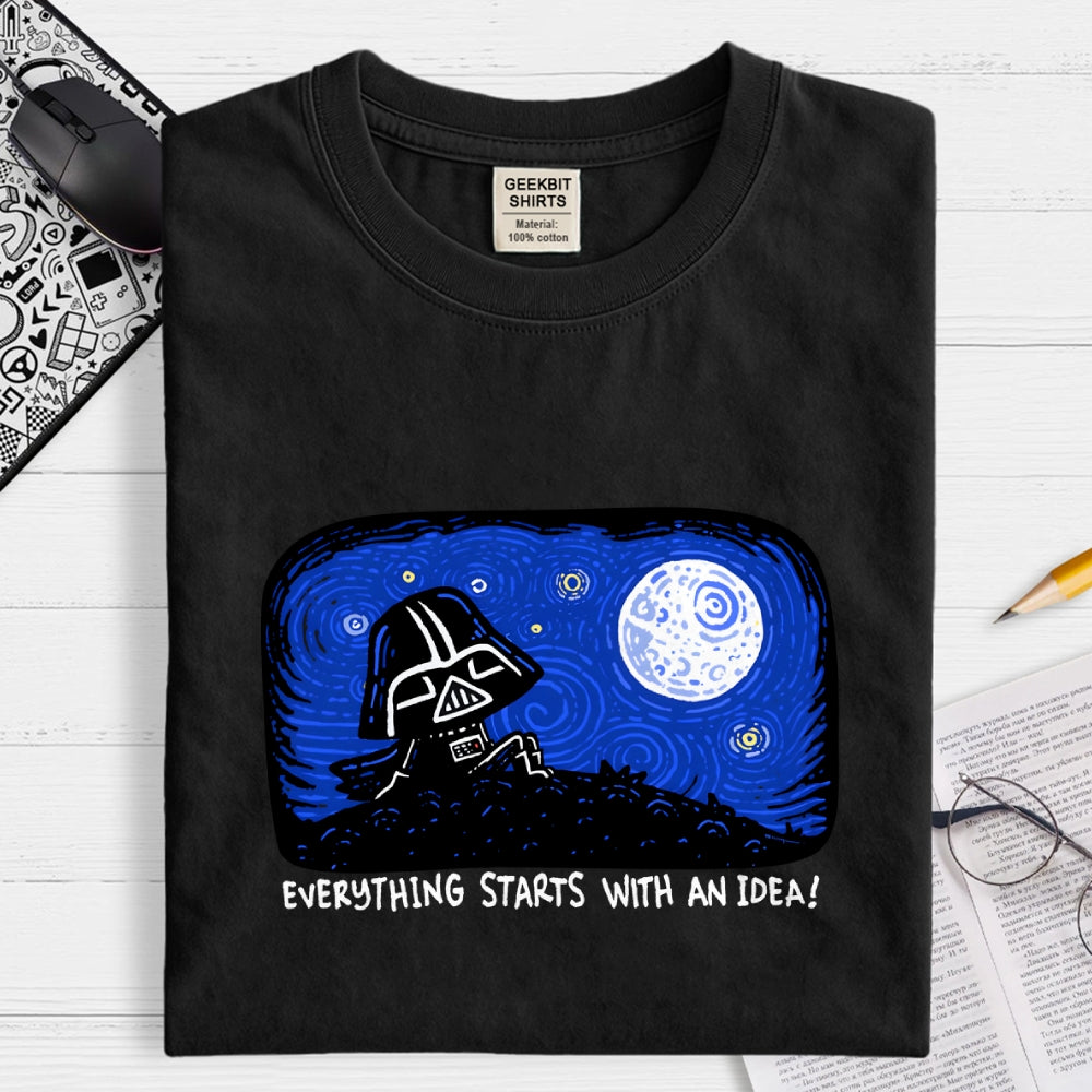 Everything Starts With An Idea — Van Gogh: The Dark Side Of The Starry Night  T-Shirt