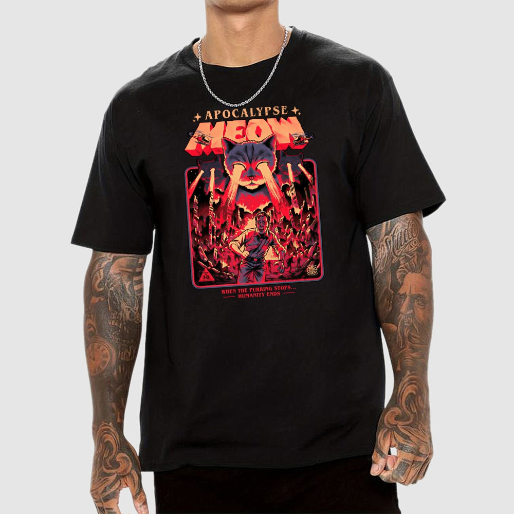 Comic T-Shirt With A Cat  T-Shirt
