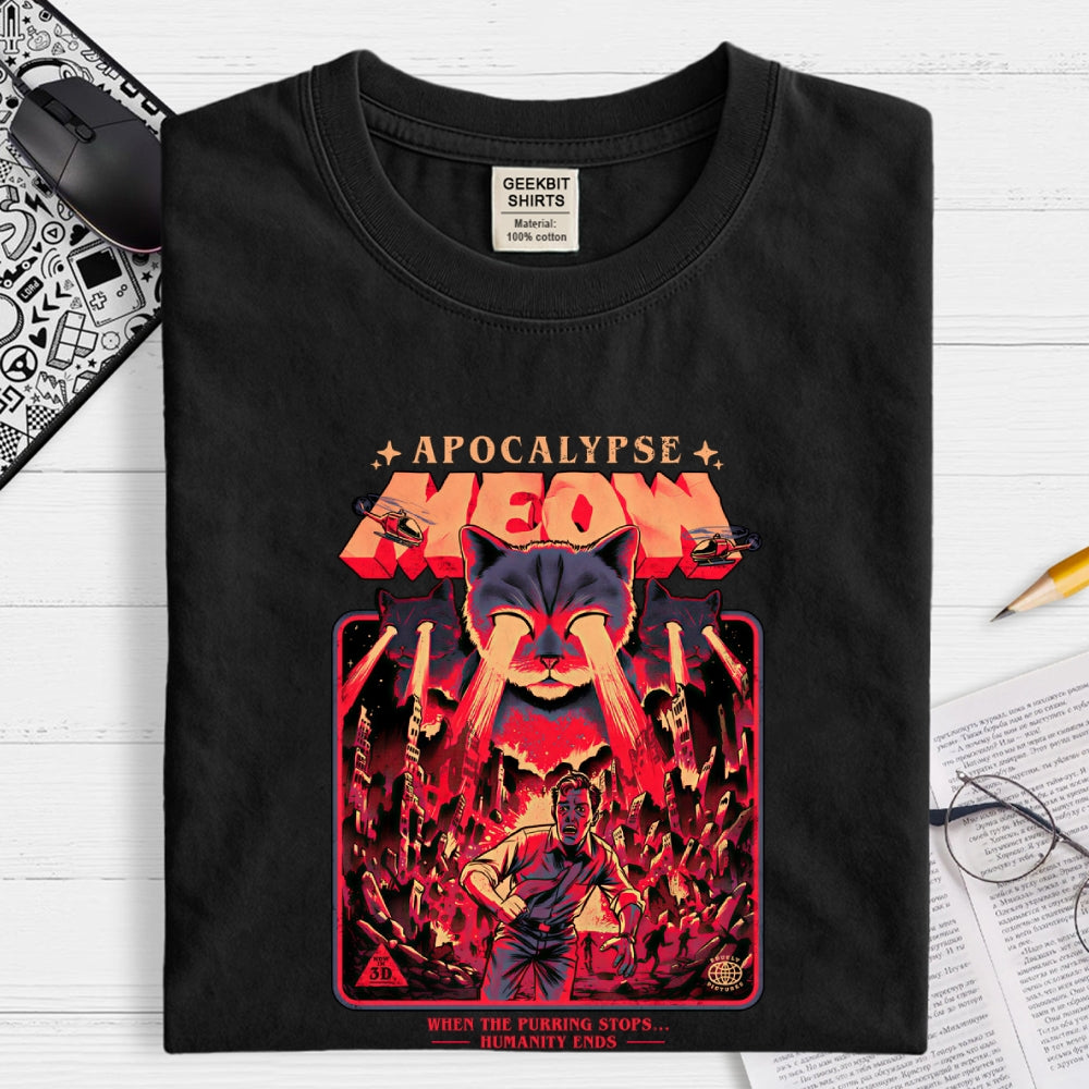 Comic T-Shirt With A Cat  T-Shirt