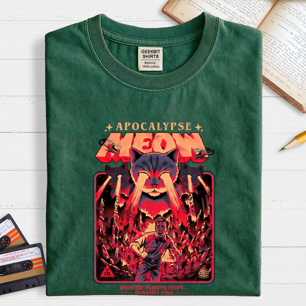 Comic T-Shirt With A Cat  T-Shirt